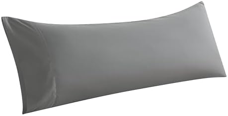 WhatsBedding Body Pillow Cover Soft Microfiber Pillowcase 20x54 Inch Grey