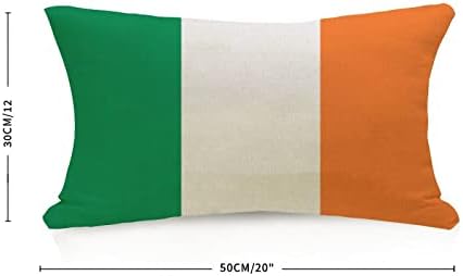 Ireland Flag Cotton Linen Lumbar Throw Pillow Case 12x20 In