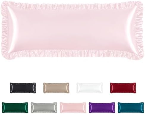 Homiest Ruffled Satin Pillowcase Luxury Soft 3inch Ruffle Design