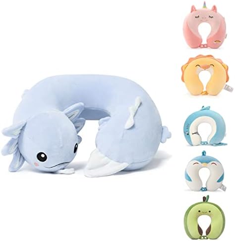 Niuniu Daddy Axolotl Travel Neck Pillow for Kids and Adults