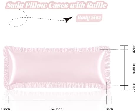 Homiest Ruffled Satin Pillowcase Luxury Soft 3inch Ruffle Design