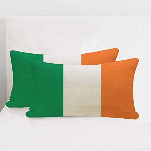 Ireland Flag Cotton Linen Lumbar Throw Pillow Case 12x20 In