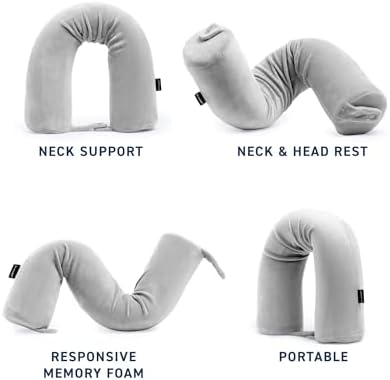 Brookstone Free Form Travel Pillow Grey