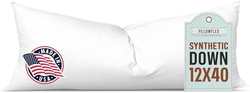 Pillowflex Synthetic Down Pillow Insert - Ultra Soft 12x40