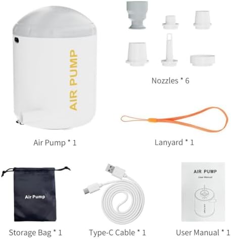 Ultra Mini Air Pump with Light and Rechargeable Battery