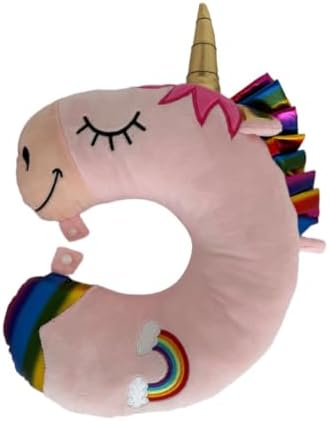 Pink Kids Unicorn Neck Pillow for Travel