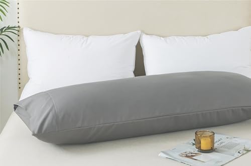 WhatsBedding Body Pillow Cover Soft Microfiber Pillowcase 20x54 Inch Grey