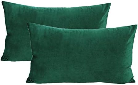 12x20 Velvet Throw Pillow Covers Green Christmas Decor 1