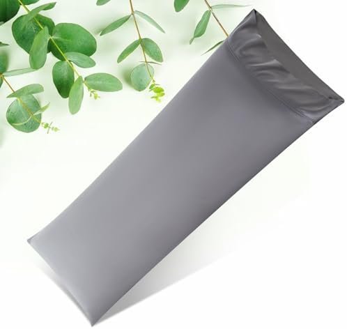 Premium Eucalyptus Lyocell Pillowcase Dark Grey Long Bed Pillow Case 20X54 inches