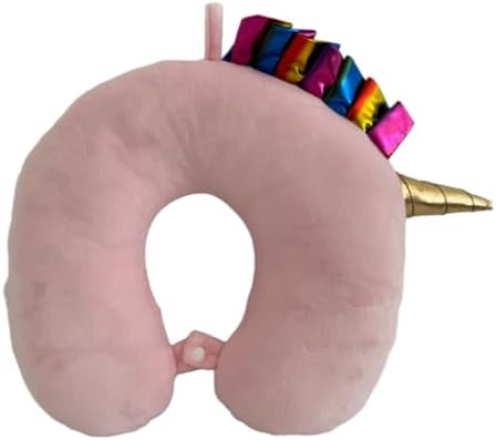 Pink Kids Unicorn Neck Pillow for Travel