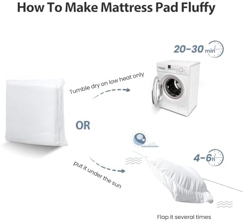 EASELAND Queen Mattress Pad with Pillow Top and Cooling Topper