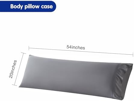 Premium Eucalyptus Lyocell Pillowcase Dark Grey Long Bed Pillow Case 20X54 inches