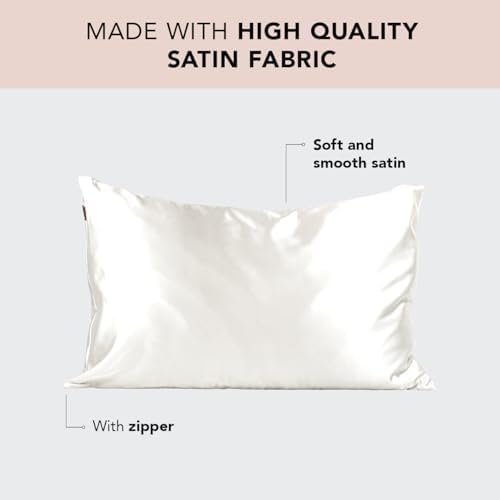 Select Luxury Satin PillowCase with Zipper Ivory