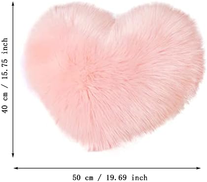 Heart-Shaped Pillow for Girls 20x16 inches Soft Pink Valentines Day Gift