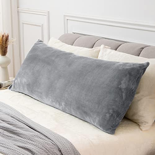 BEDELITE Body Pillow Cover with Zipper Closure Gray