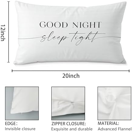 Funny Good Night Sleep Tight Pillow Covers 20x12