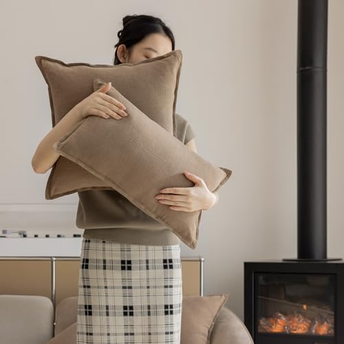 Hckot 12x20 Brown Decorative Pillow Covers