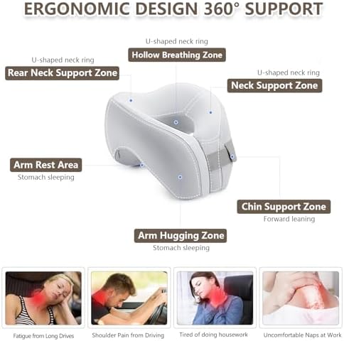 SPUER 2-in-1 Memory Foam Travel Neck Pillow