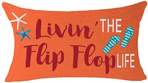 Starfish Shell Flip Flop Pillow Cover - 12x20