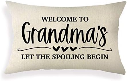 Grandmas Quote Farmhouse Pillow Covers