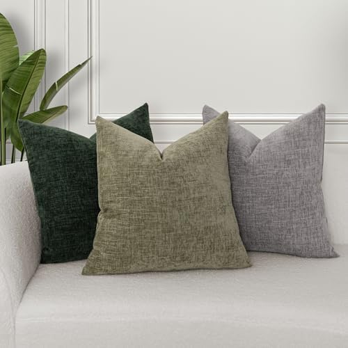 VOILYBIRD Texture Throw Pillow Covers 12x20 Inches Sage Green Pack of 2