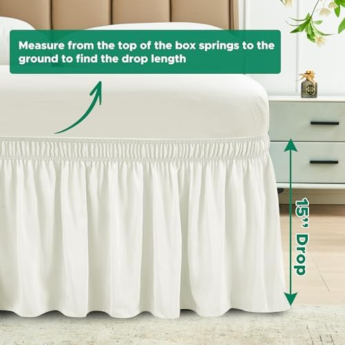 Ivory Biscayne Bay Wrap Bed Skirt for King Cal King Beds
