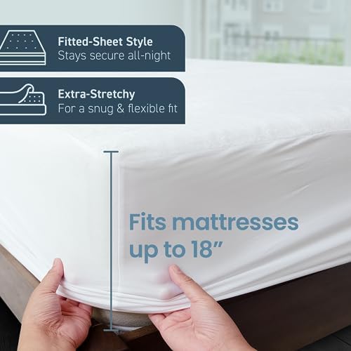 SafeRest Waterproof Queen Mattress Protector with Stretchable Pockets