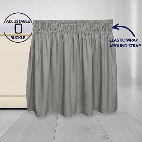 PureFit Wrap Around Ruffled Bed Skirt - Gray