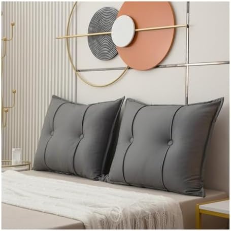 LUXRUB Headboard Backrest Comfort Pillows Gray 100x15x55
