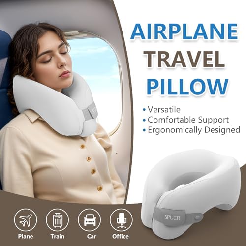 SPUER 2-in-1 Memory Foam Travel Neck Pillow
