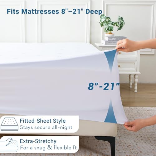 Luxury Queen Mattress Protector with 8-21 Deep Pockets