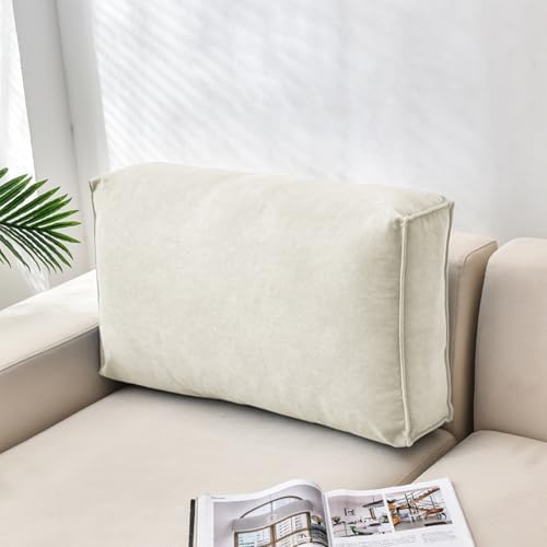 Premium rectangular reading pillow for bed rest with removable cover