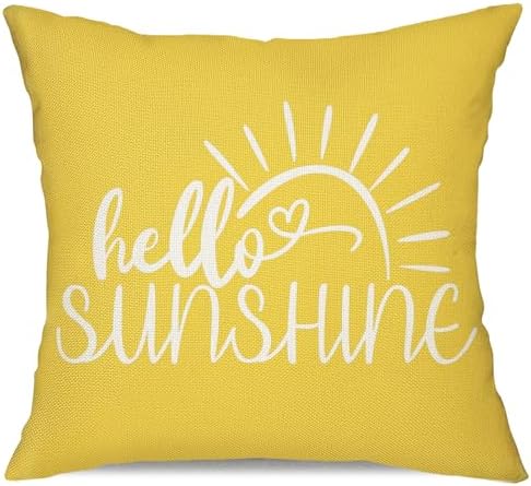 JXZYGMD Hello Sunshine Outdoor Farmhouse Summer Pillow Covers 18x18