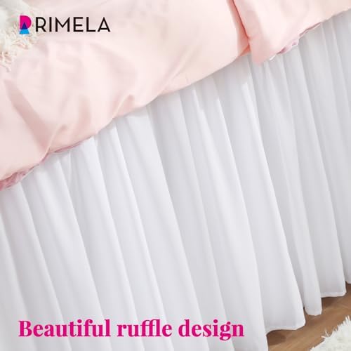 Stylish and Machine-Washable Dorm Bed Skirt Twin XL White Bed skirt