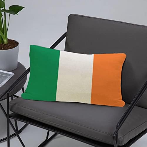 Ireland Flag Cotton Linen Lumbar Throw Pillow Case 12x20 In