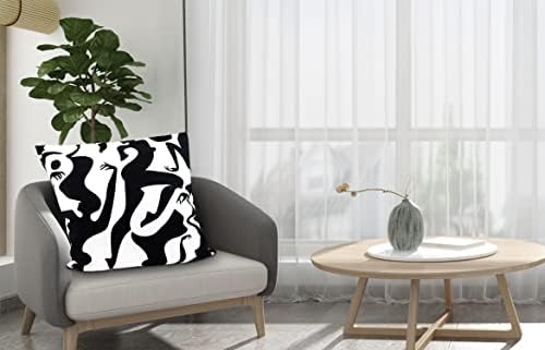 AUTSKY 18x18 Velvet Geometric Throw Pillow Cover Black White
