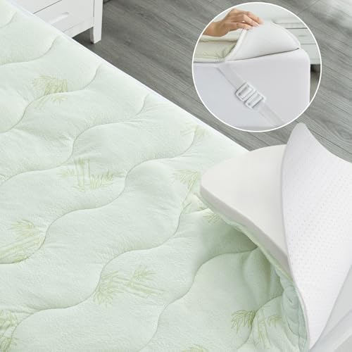Bamboo-Enhanced RV Mattress Topper for Queen Sleep