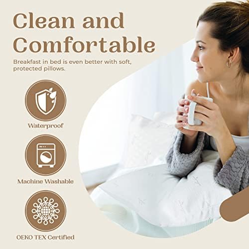 FeelAtHome Cooling Bamboo Pillow Cover - 20x26 inches Waterproof Breathable