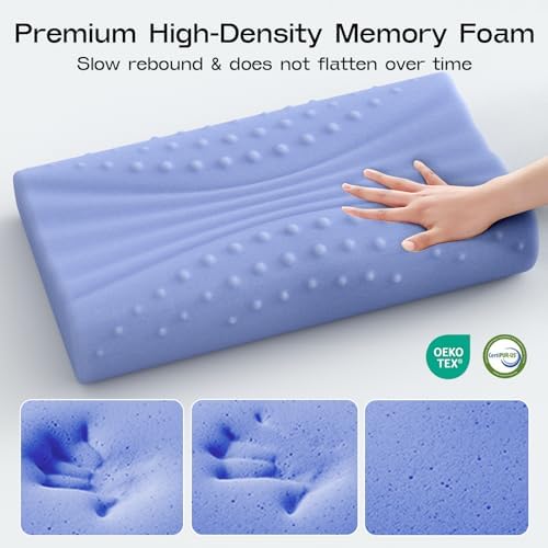 Cooling ComfortErgonomic Cervical Pillow for Side Back Stomach Sleepers