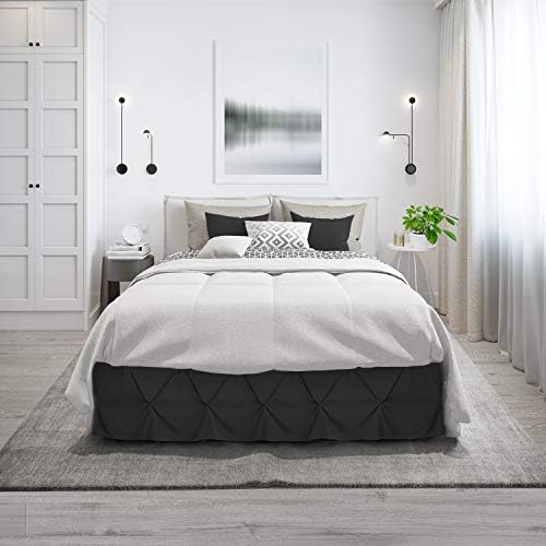 Luxury Black Bed Skirt for Queen Beds