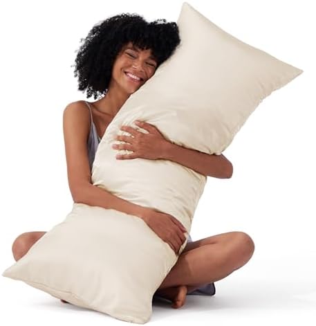 Bedsure Satin Body Pillowcase with Zipper 20x54 Inches
