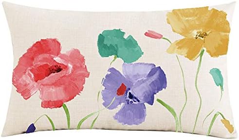 12x20 Cotton Linen Lumbar Pillow Cover Festival Gift