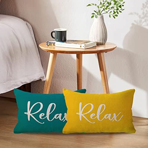 ULOVE Relax Lumbar Pillow Case 12x20 Yellow Decorative