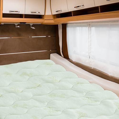 Bamboo-Enhanced RV Mattress Topper for Queen Sleep