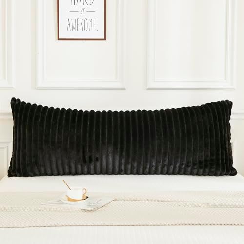 JAUXIO Fluffy Faux Fur Body Pillow Cover