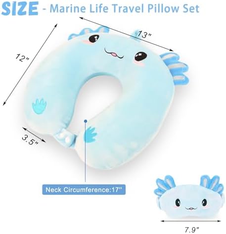 Travel Pillow for Kids Blue