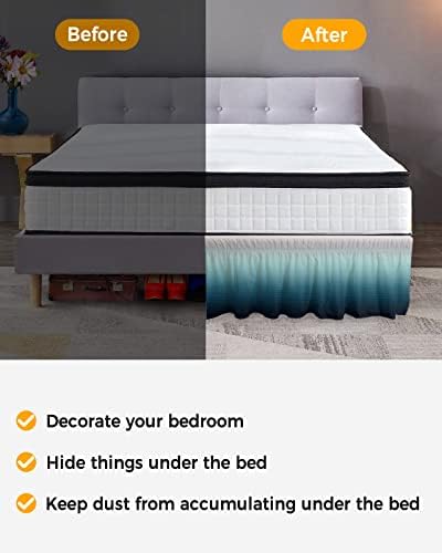 Gradient Turquoise Bed Skirt Queen Size 18 Inch Drop