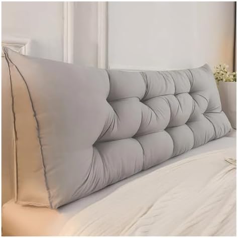 HDNSAUD Triangular Headboard Pillow with Removable Cover Black 120x50x15cm