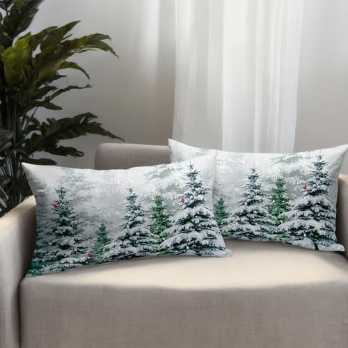 Kawani Christmas Forest Throw Pillow 12x20