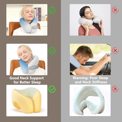SPUER 2-in-1 Memory Foam Travel Neck Pillow